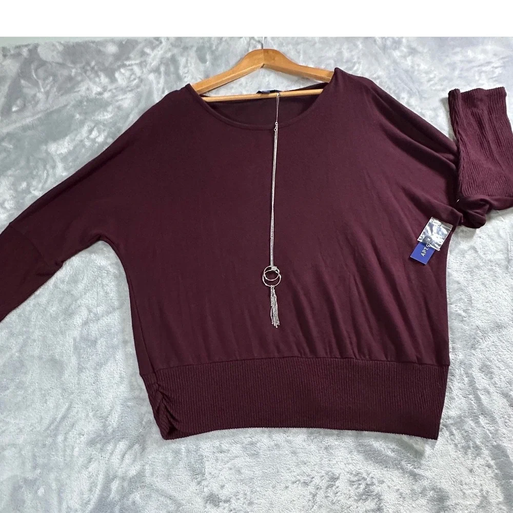 NEW Apt 9 Women's‎ Sweater XXL Burgundy  Long Sleeve